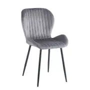 Krzesło tapicerowane szary nogi czarny K1-FX